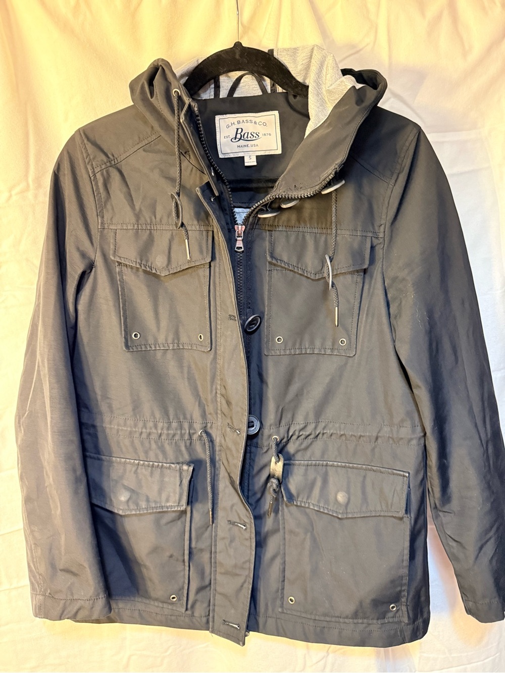 G.H. Bass & Co. Hooded barn Field Jacket black western utility